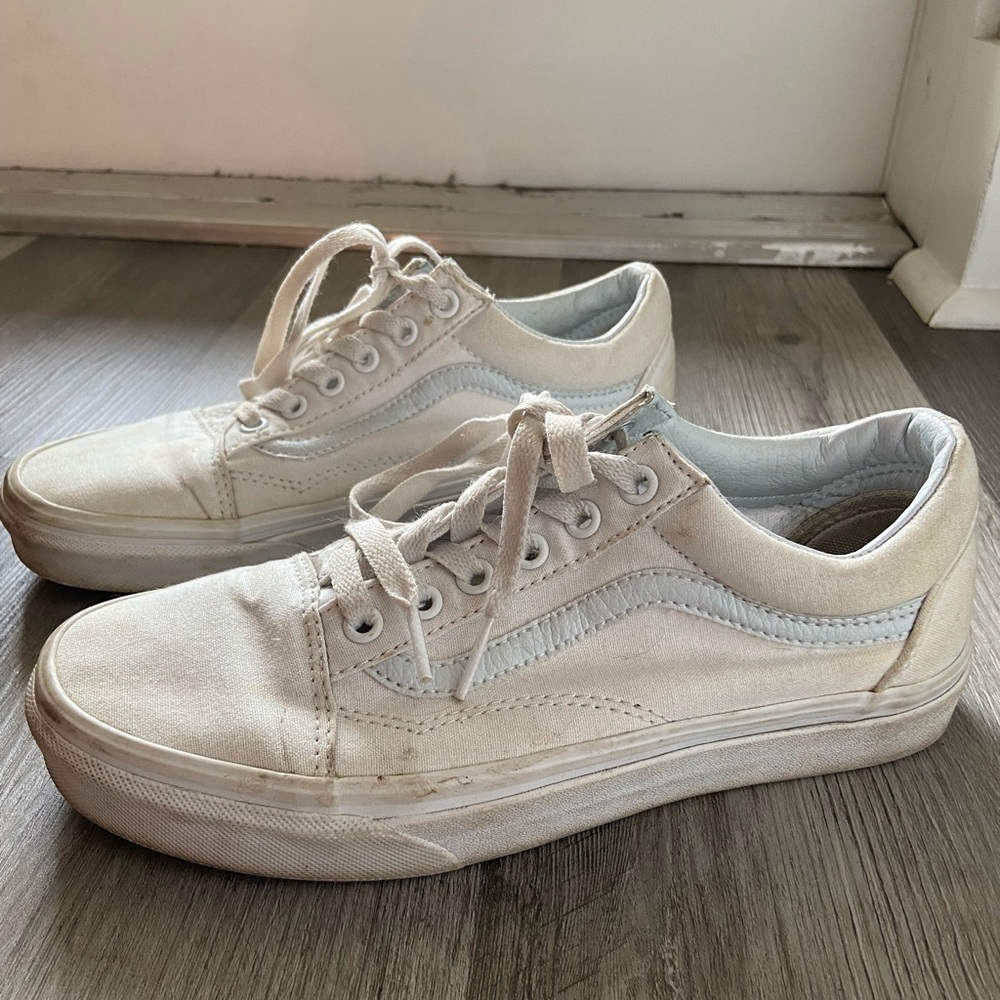 White Old School Vans